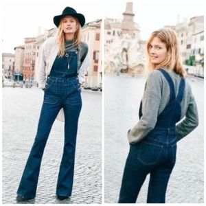 Madewell Flea Market Flare dark rinse overalls L